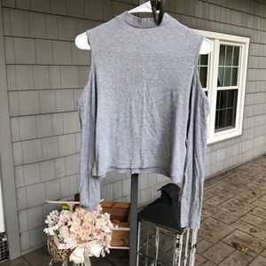 H&M long sleeve cut out crop top